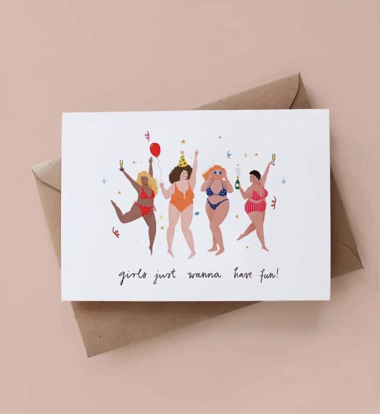 Mädels möchten einfach nur Spass haben! Faltkarte für die besten Freundinnen von der kreativen Kroatin Maja Tomljanovic.